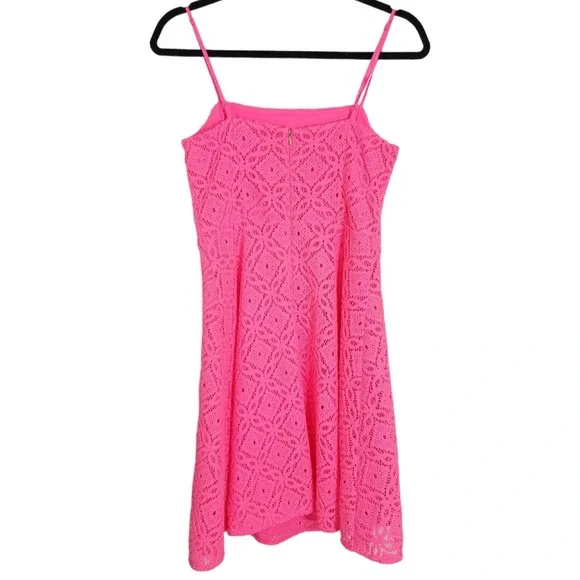 Lilly Pulitzer Womens Dress Jennilee Trellis Lace Barbie Pink Mini Fit Flare S - Picture 3 of 12